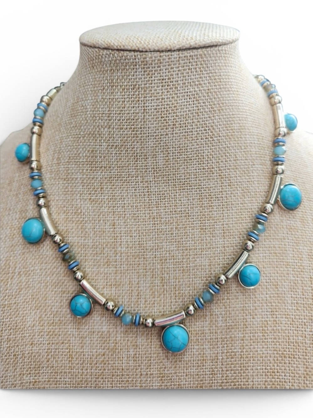 Premiere Design Vintage New Faux Turquoise Stones Necklace Bon Voyage Collection